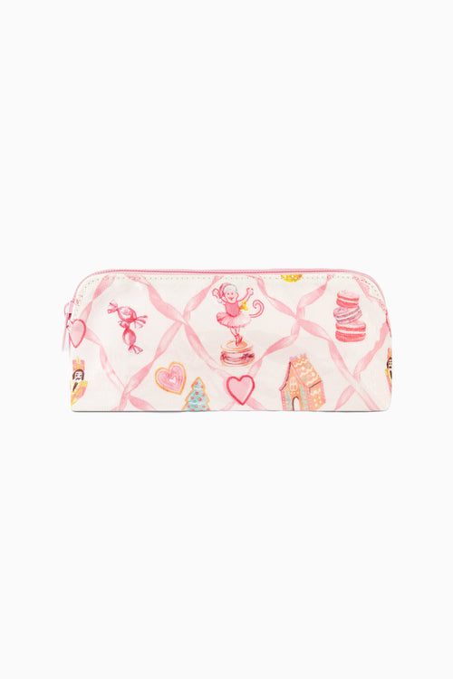 LoveShackFancy x Roller Rabbit Sugarplum Lattice Small Makeup Bag