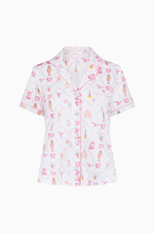 LoveShackFancy x Roller Rabbit Sugarplum Lattice Polo Pajamas