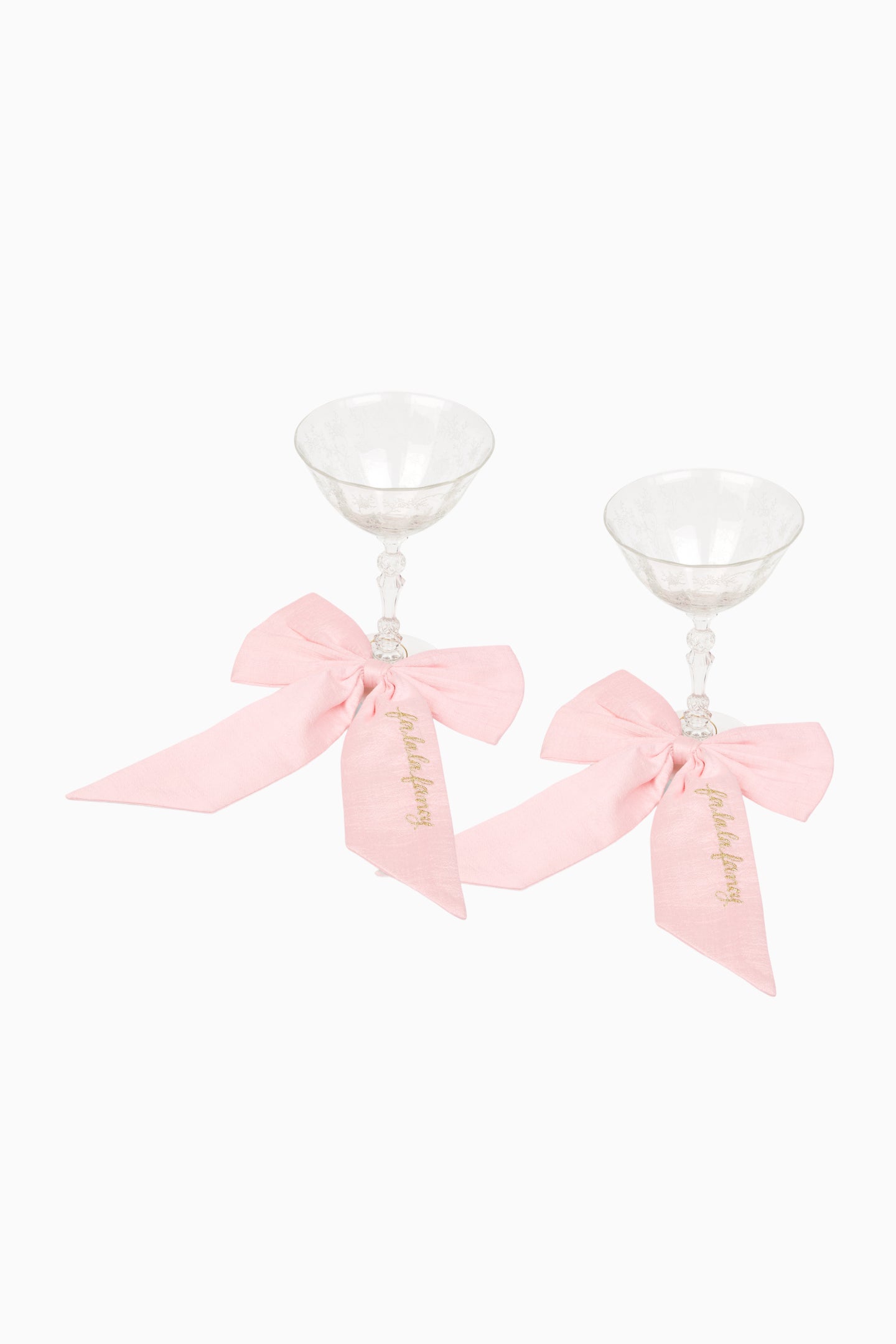 LoveShackFancy Silk Sugarplum Stemware Dressing Bows