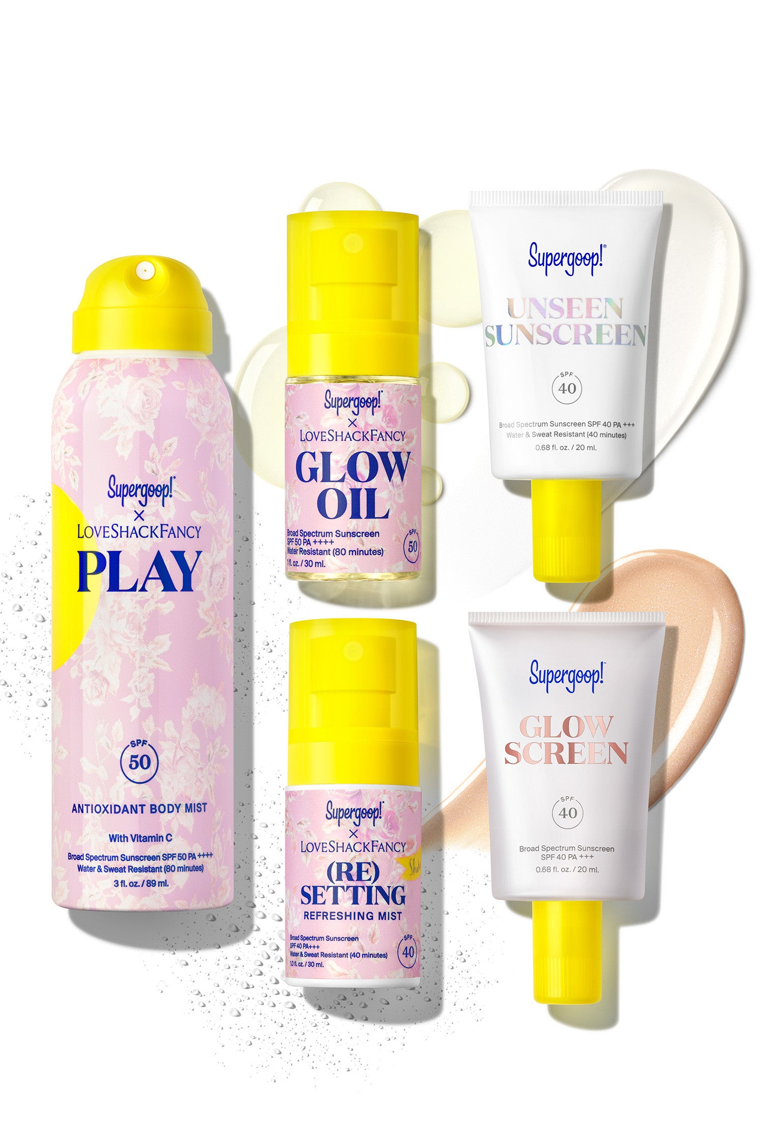 5 Supergoop products in LSF Florals 