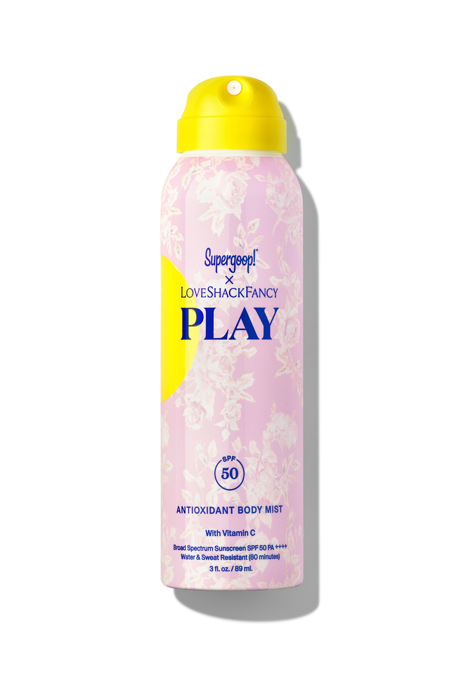 Supergoop products in LSF floral print Body Mist