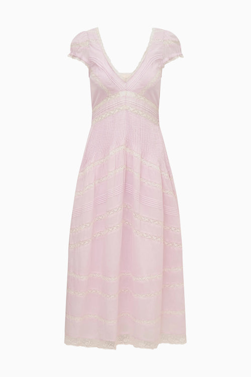 Suvi Pink Cotton Midi Dress