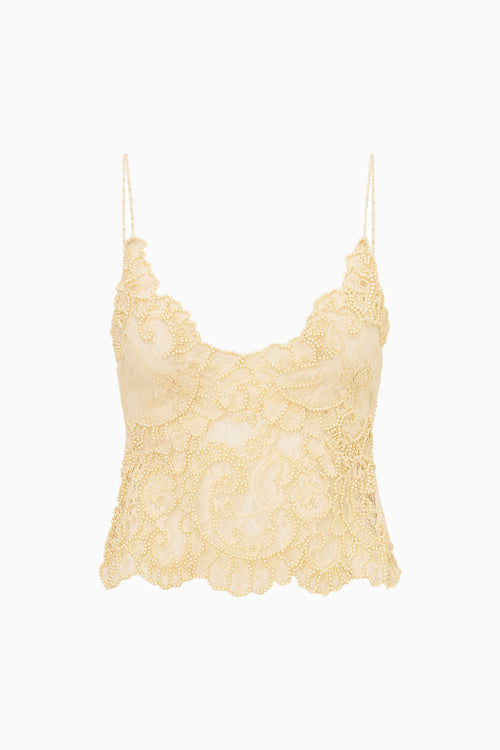 Svetlana Lace Pearl-Embellished Top