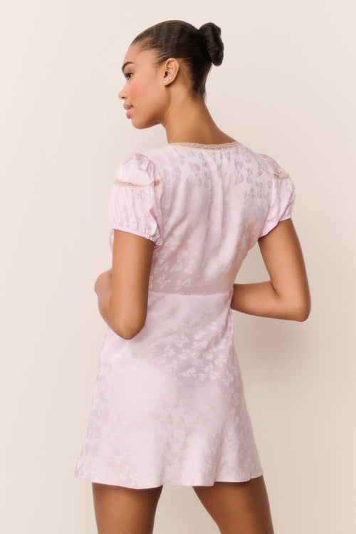 Sylara Silk-Blend Bow Jacquard Mini Dress