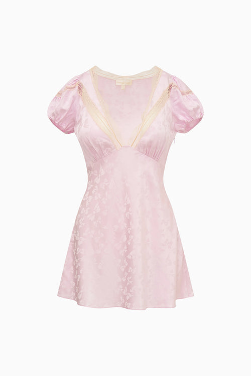 Sylara Silk-Blend Bow Jacquard Mini Dress