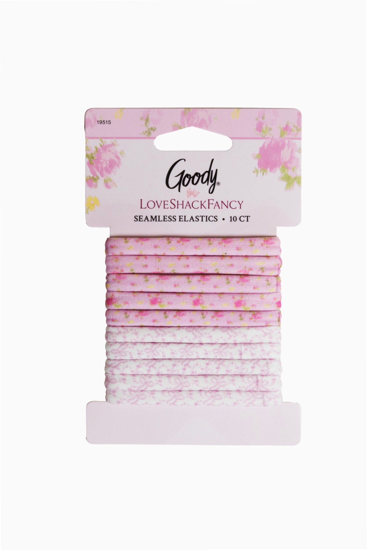 Goody x Love Shack Fancy Seamless Elastics - 10ct - Ikat Rose & Coquette Bow
