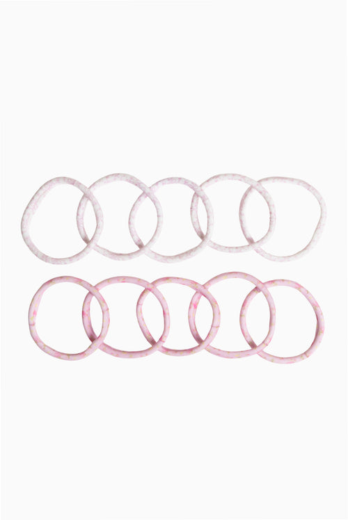 Goody x Love Shack Fancy Seamless Elastics - 10ct - Ikat Rose & Coquette Bow