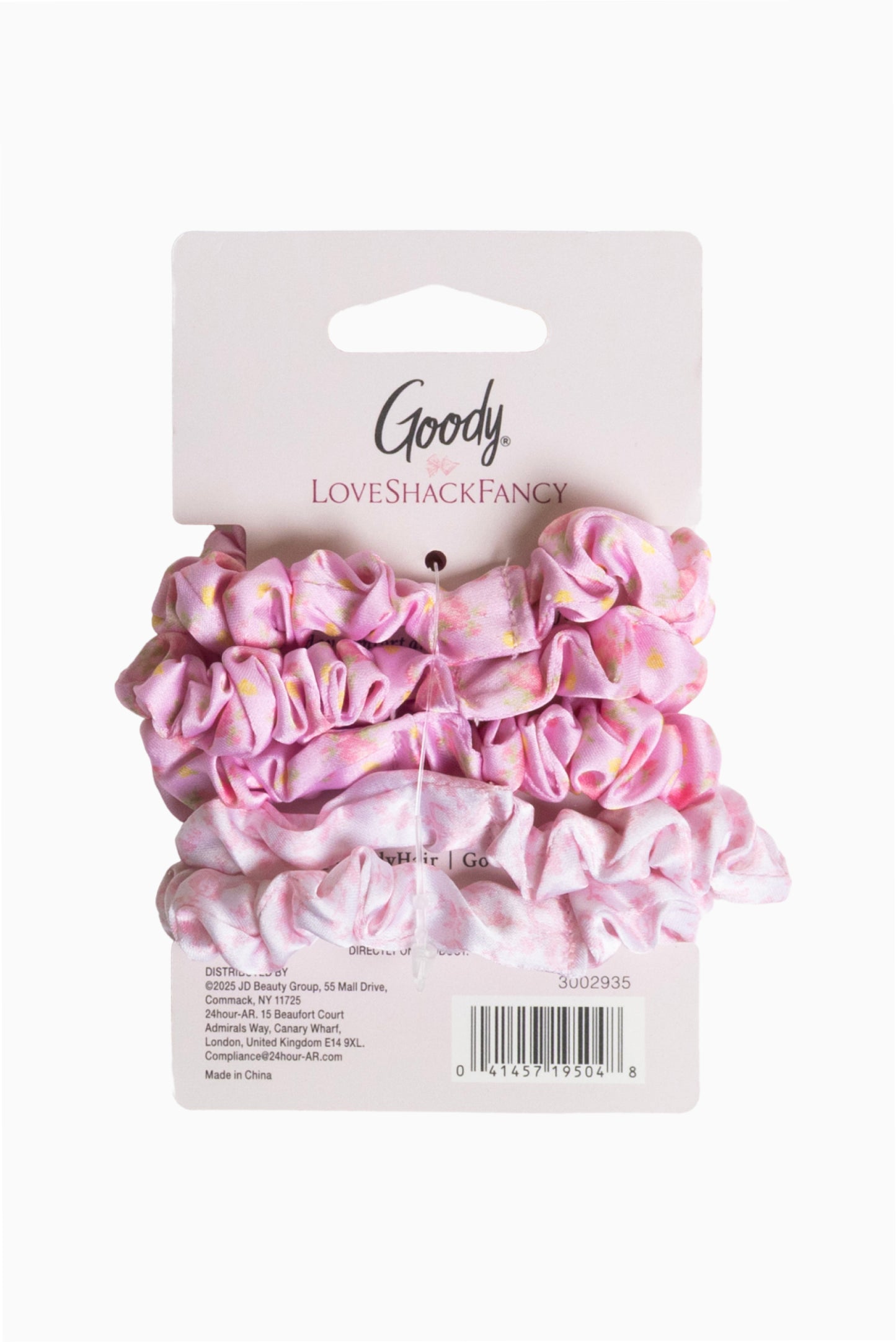 Goody x Love Shack Fancy Satin Scrunchies - 5ct - Ikat Rose & Coquette