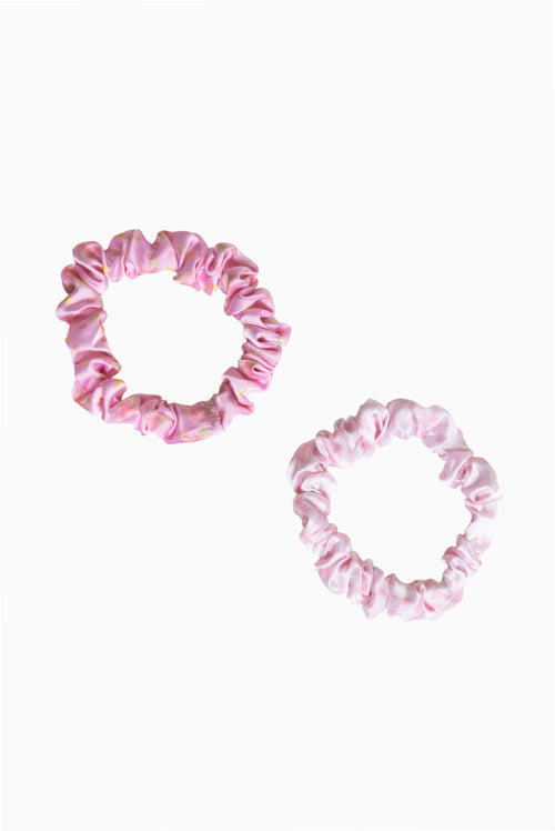 Goody x Love Shack Fancy Satin Scrunchies - 5ct - Ikat Rose & Coquette Bow