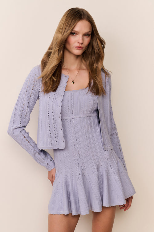 Peridot Stretch Pointelle Cardigan