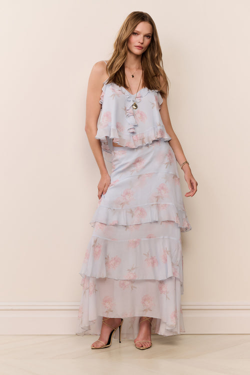 Soleia Floral Chiffon Maxi Skirt