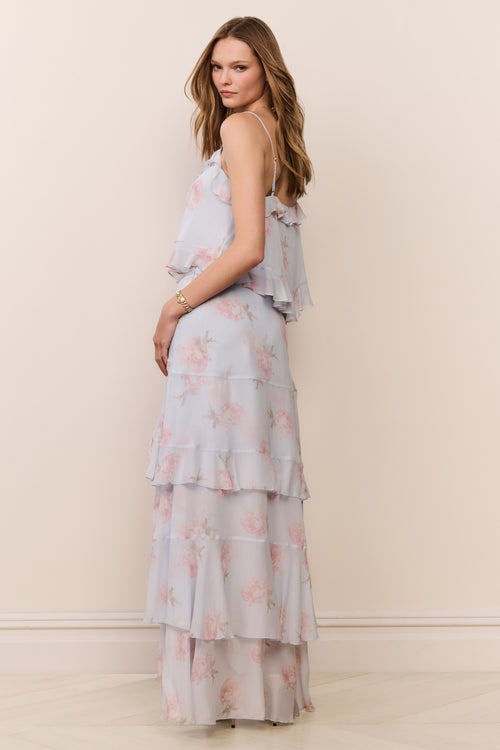 Soleia Floral Chiffon Maxi Skirt