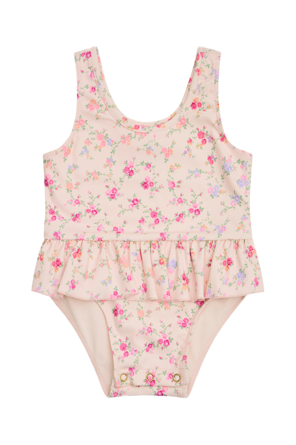 Baby Tamia Floral Ruffle Swimsuit - WHISPER BLUE