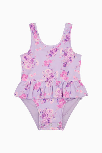Baby Tamia Floral Ruffle Swimsuit - WHISPER BLUE main image 1