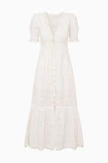 White lace dress on a white background