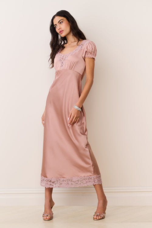 Taylis Satin Lace Maxi Dress