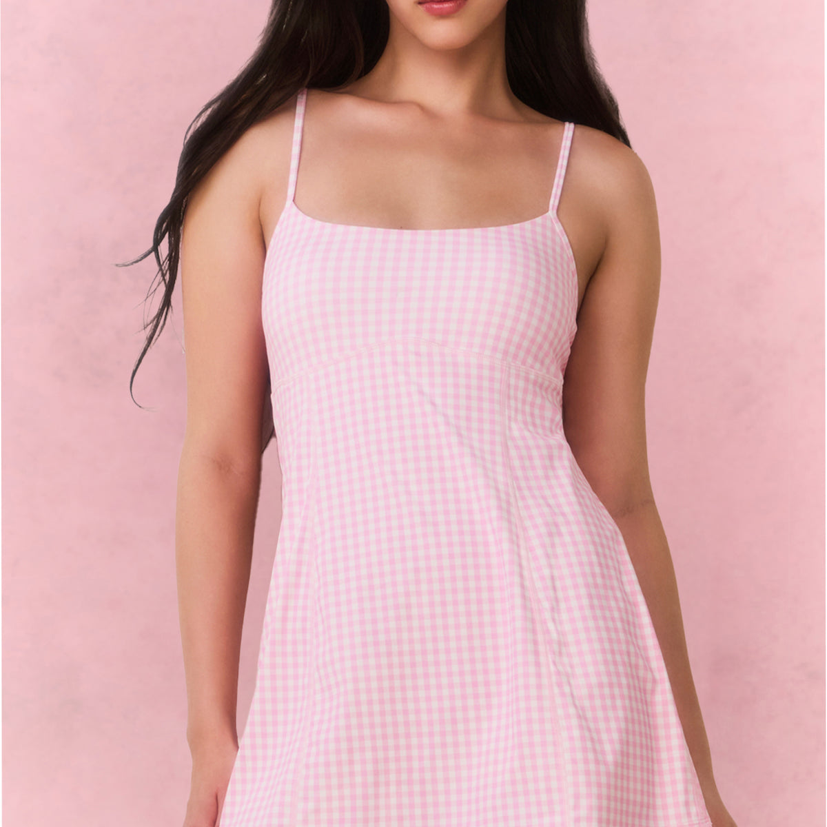 pink gingham dress womens Vivianna Gingham Print Active Dress