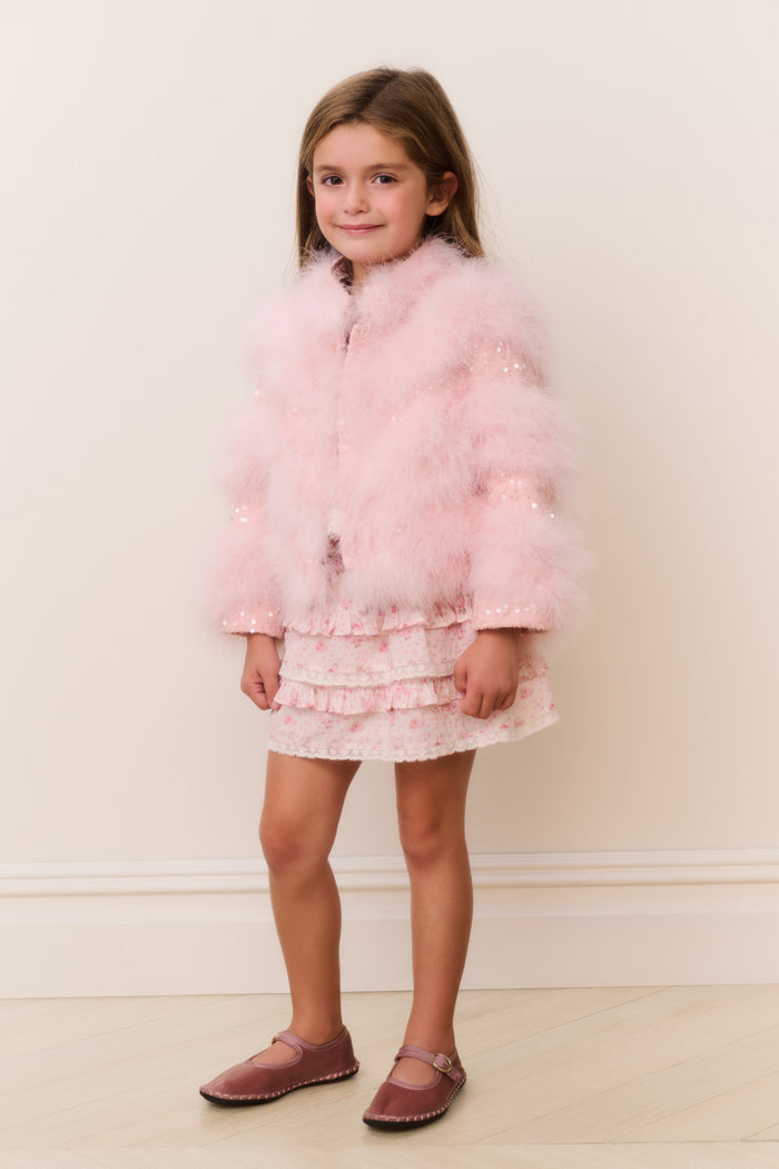 Little Girls Trislyn Feather Sequin Jacket
