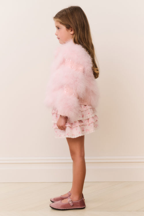 Little Girls Trislyn Feather Sequin Jacket