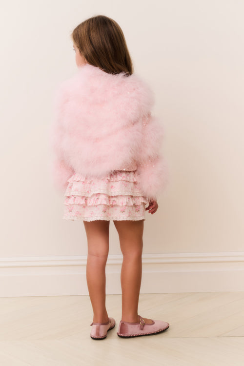 Little Girls Trislyn Feather Sequin Jacket