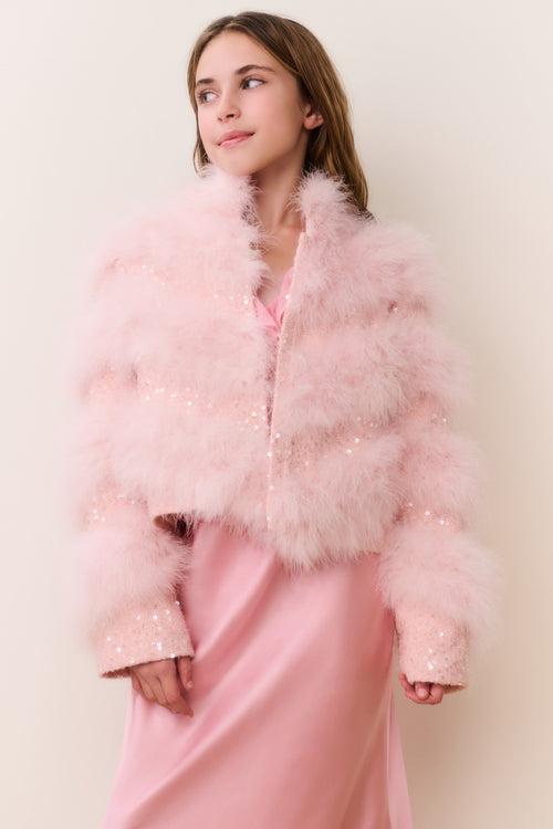 Tween Trislyn Feather Sequin Jacket