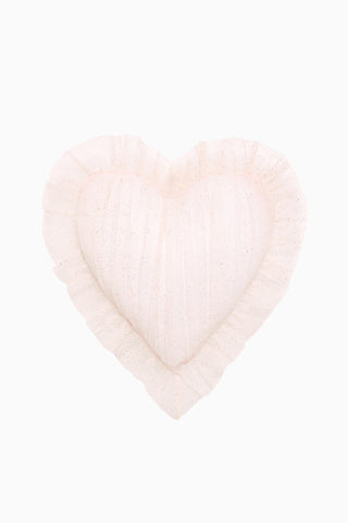 Tulle Ruffle Heart Pillow