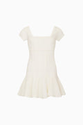 White dress with cap sleeves on a white background