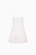 White sleeveless dress on a white background
