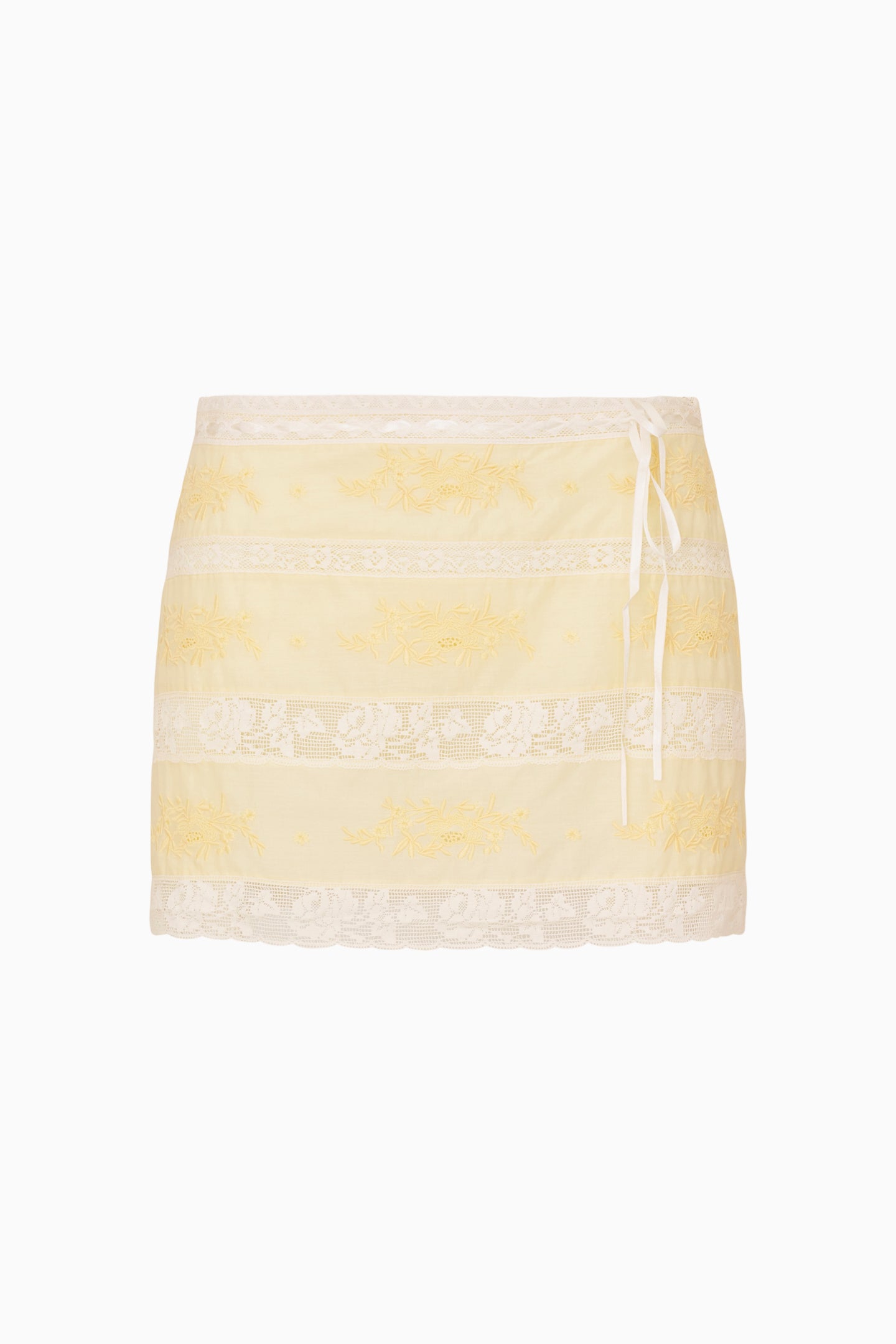 Floral Cotton Embroidery Lace Mini Pencil Skirt | LoveShackFancy