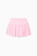 Pink checkered skirt on a white background