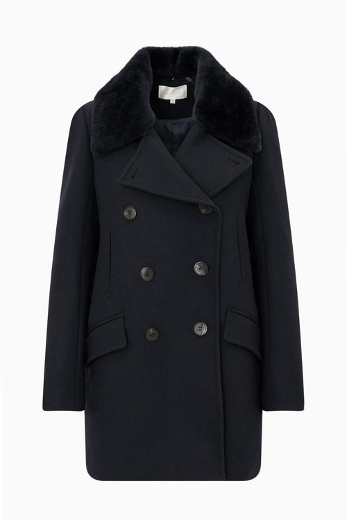 Verdine Faux Fur Collar Peacoat
