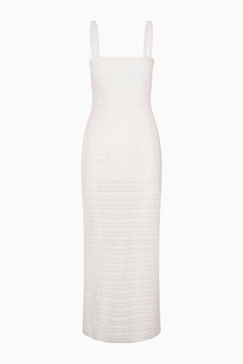 White ribbed dress on a white background