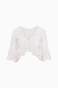 White lace top on a white background