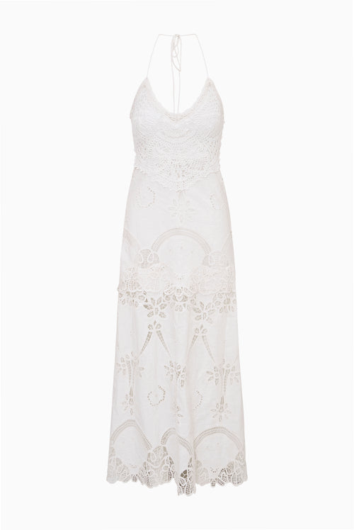 Veyla Crochet Eyelet Maxi Dress