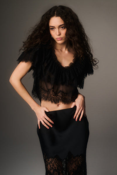 Vienne Lace Chiffon Top | LoveShackFancy.com