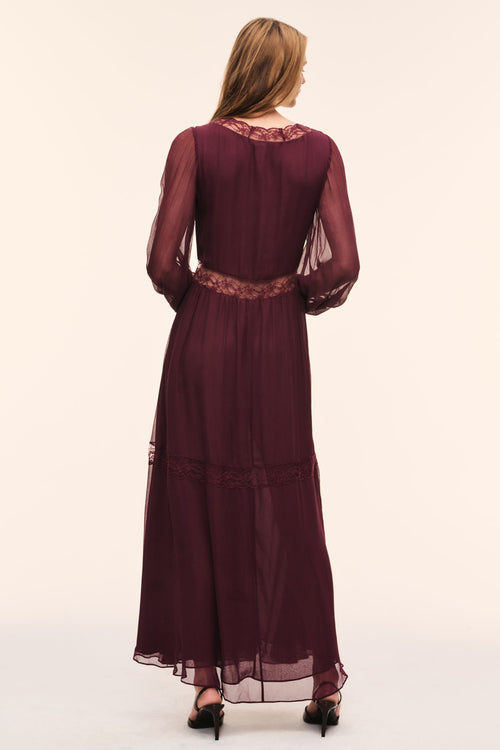 Vionara Sheer Silk Maxi Dress