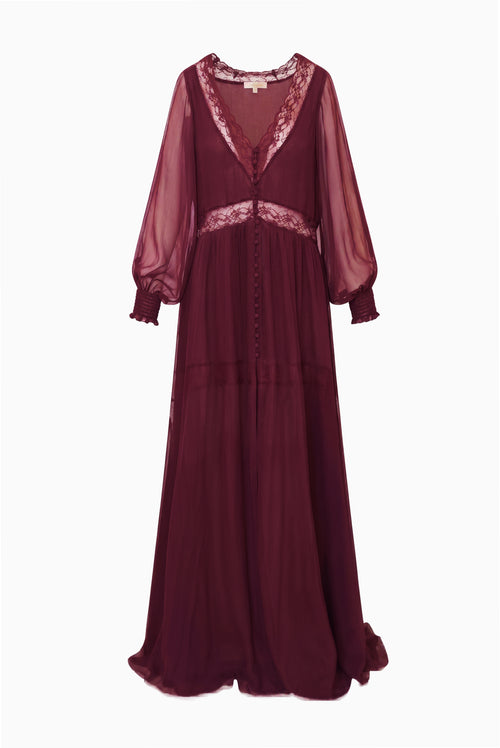 Vionara Sheer Silk Maxi Dress