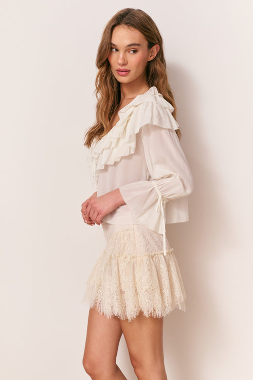 Warlow Silk Ruffle Blouse