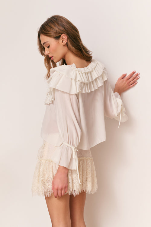 Warlow Silk Ruffle Blouse