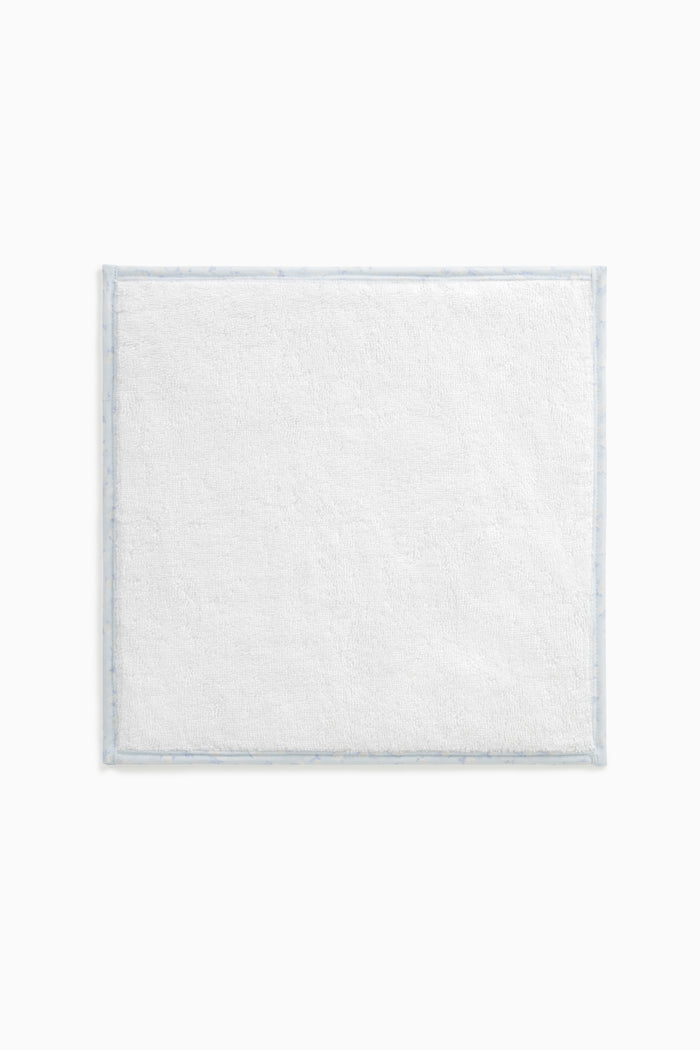 Rectangular white filter with silver frame on a white background