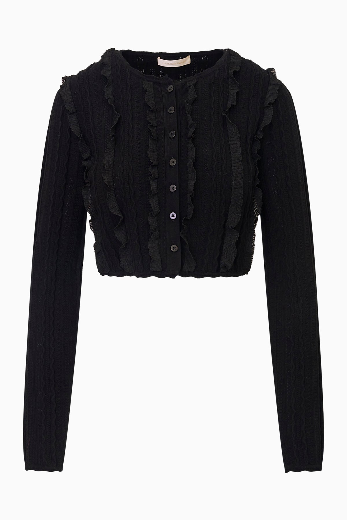 Wendolyn Pointelle Ruffle Cardigan