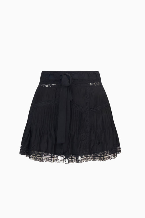 Willia Silk Lace-Detailed Mini Skirt