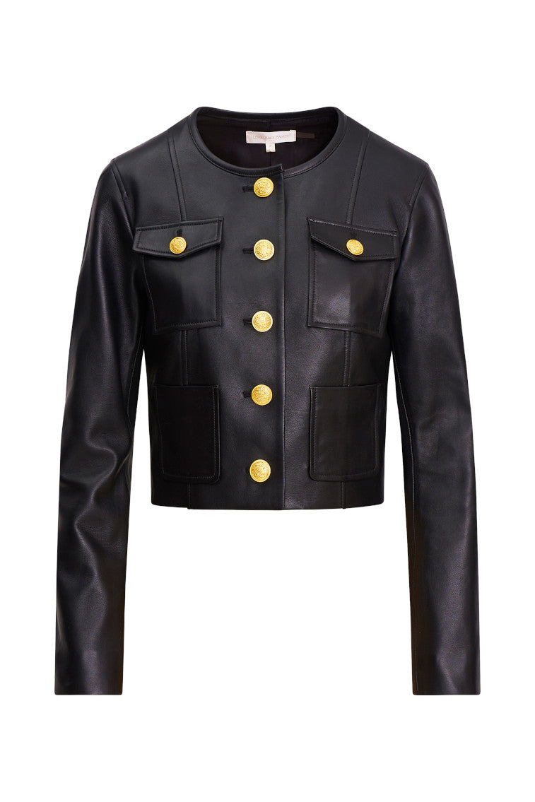 Xander Cropped Leather Jacket