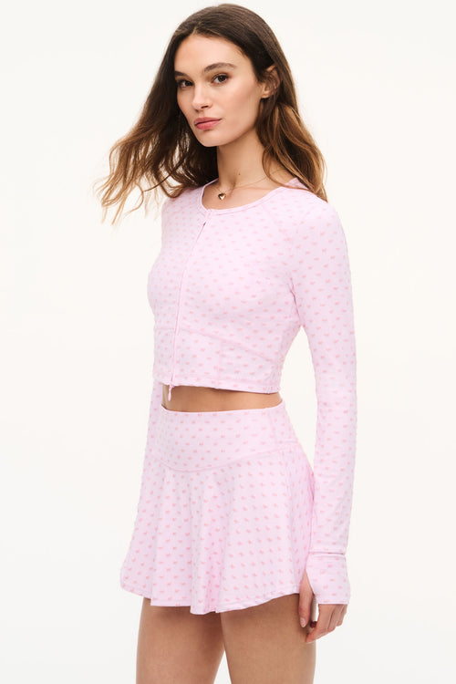 Zenelle Velvet Flock Bow Active Jacket