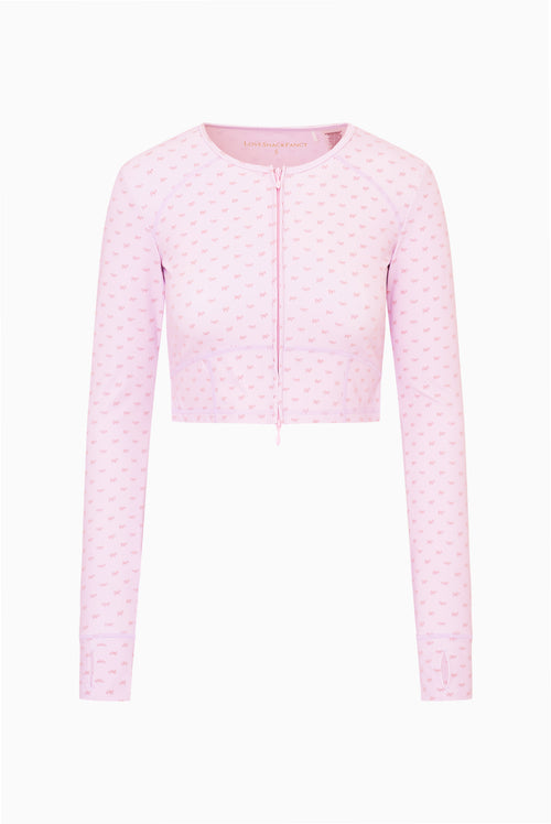 Zenelle Velvet Flock Bow Active Jacket