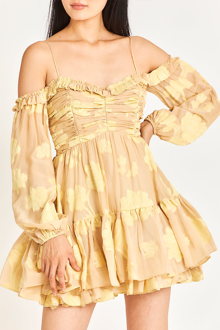 Zennia Off-Shoulder Silk Mini Dress