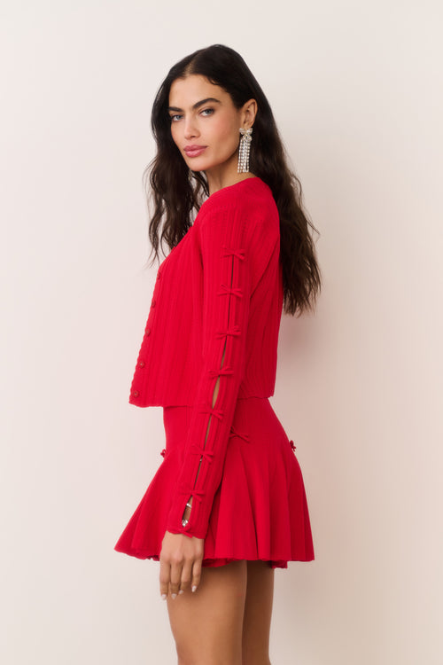 Zoriah Rib Pointelle Knit Cardigan