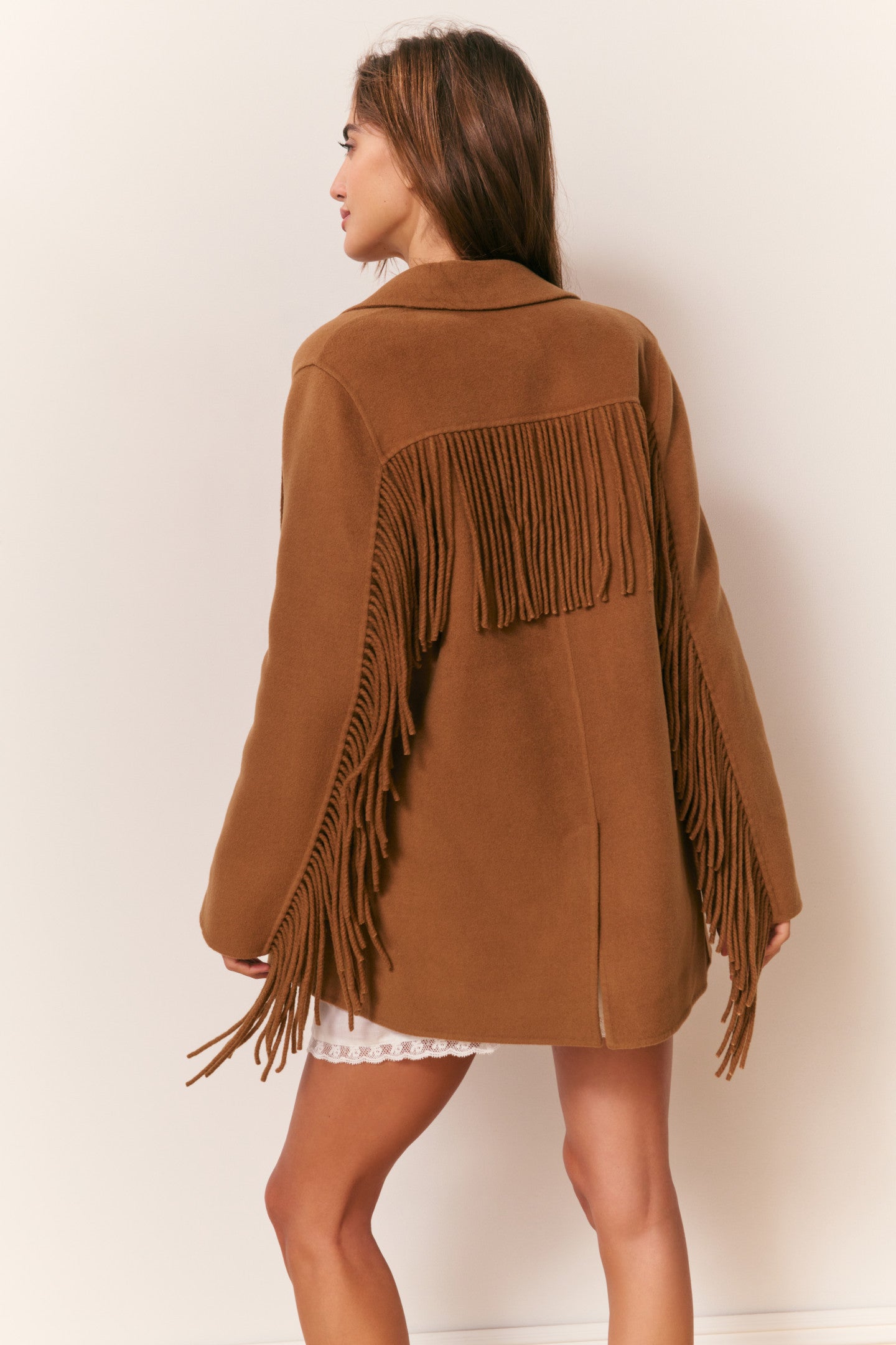 Maebella Wool Fringe Jacket