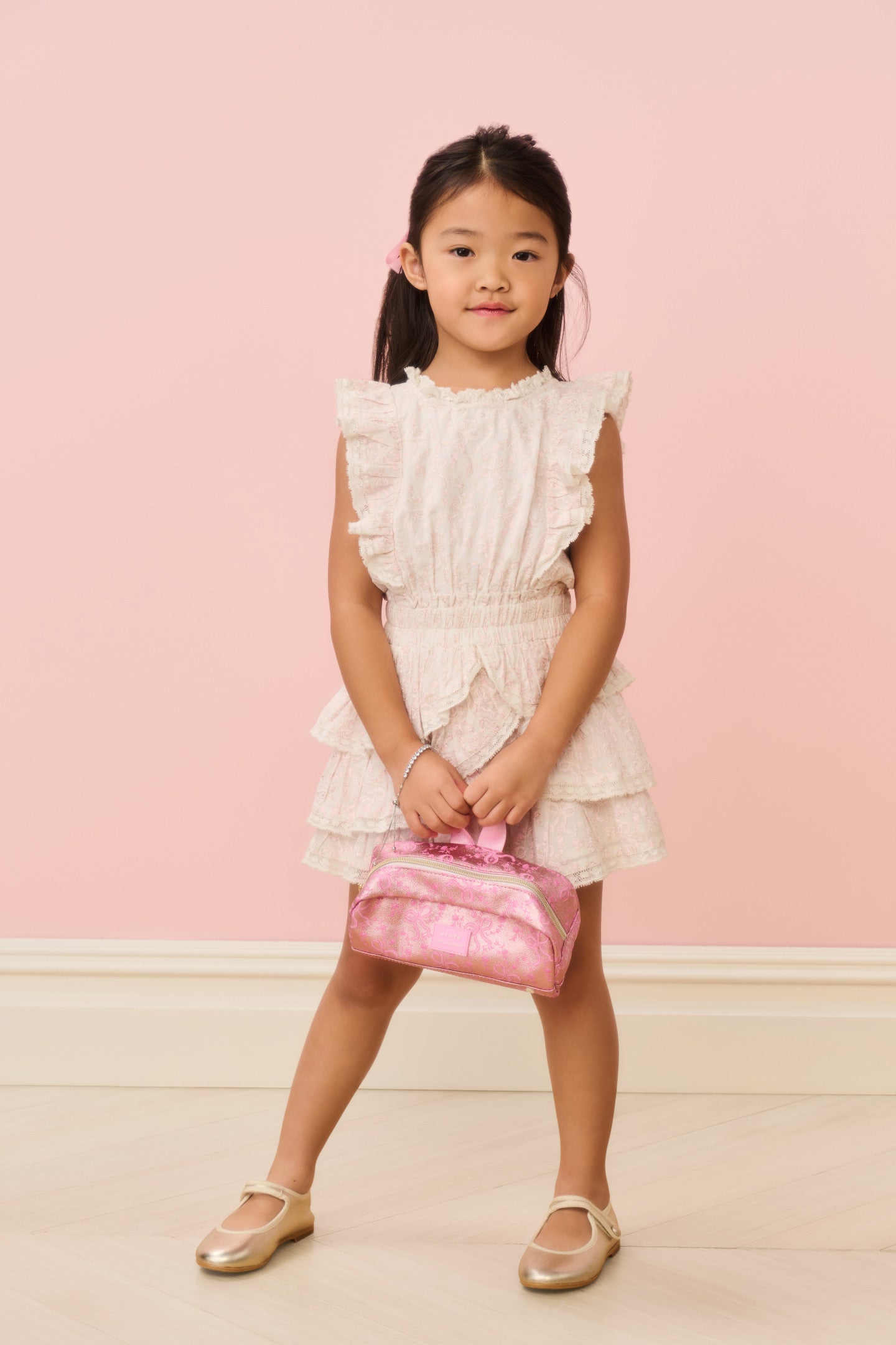 STATE x LoveShackFancy Metallic Bow Clinton Pencil Case