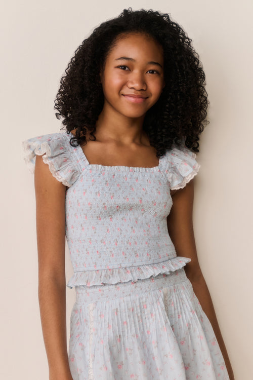 Tween Jeanna Floral Cotton Top